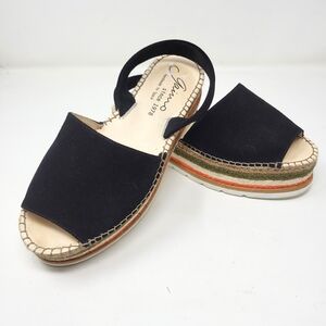Giamo Black Espadrille Sandals for Women